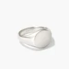 Silver Oval Ring Ringjoys Vaelora Cerynth Polished Face - Ringjoys