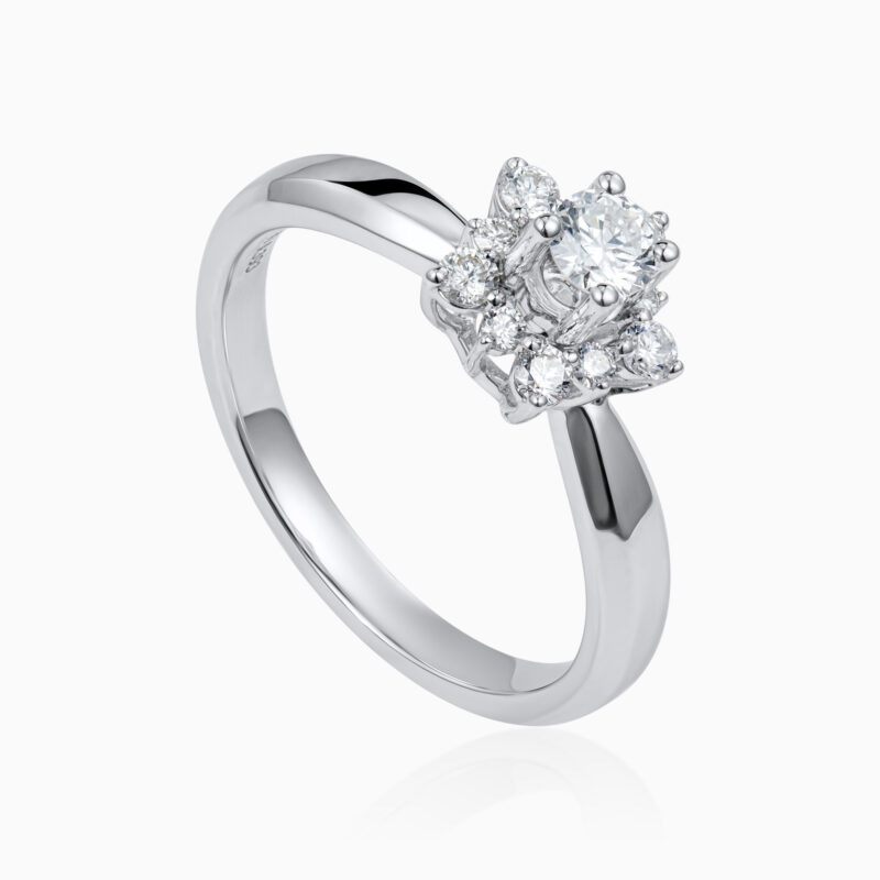 Sterling Silver Ring Ringjoys Floravelle Halo - Ringjoys