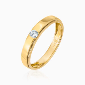 Gold Polished Band Ring Toursouvenirsmerch Auvrien Square Clear Stone Center Accent Design