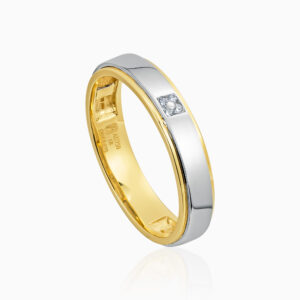 Toursouvenirsmerch Calvique Gold Silver Two Tone Ring with Square Stone Panel Accent