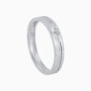 Toursouvenirsmerch Virelix Silver Double Groove Band Ring with Raised Clear Stone Accent