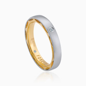Toursouvenirsmerch Xelvora Gold Silver Two Tone Ring with Round Stone Accent Details