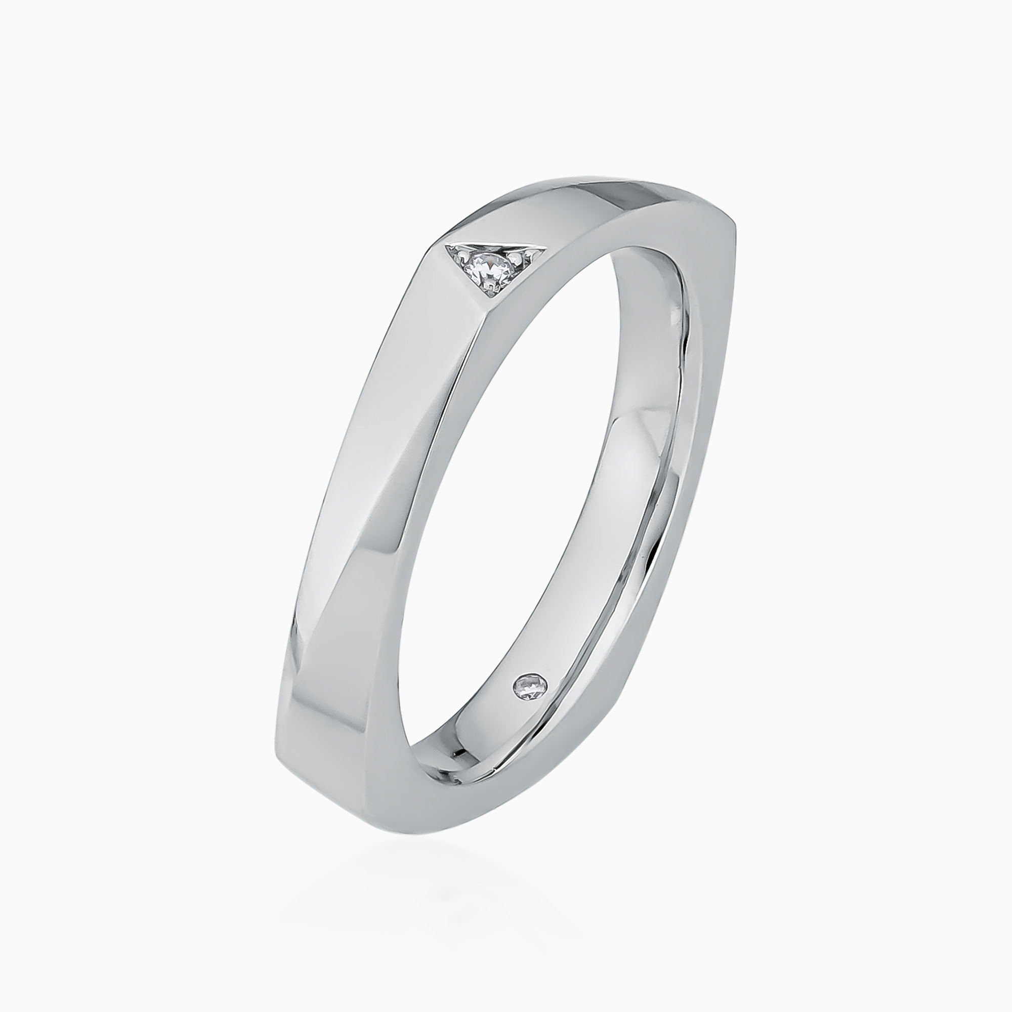 Silver Angular Band Ring Toursouvenirsmerch Norvexa Triangle Stone Accent Faceted Design 3 - Ringjoys Silver Angular Band Ring Toursouvenirsmerch Norvexa Triangle Stone Accent Faceted Design