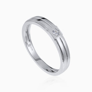 Silver Double Groove Ring Toursouvenirsmerch Zenvora Raised Clear Stone Linear Band Design