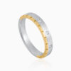 Silver Gold Dual Tone Ring with Round Stone Details Toursouvenirsmerch Virelune Wide Band