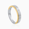 Silver Gold Edge Band Ring Toursouvenirsmerch Aurvique Round Stone Details Polished Finish 2 - Ringjoys silver gold edge band ring ringjoys aurvique round stone details polished finish IHrla - Ringjoys