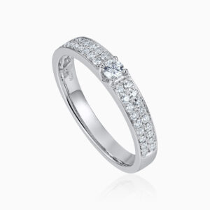 Silver Pave Band Ring Toursouvenirsmerch Avenvex Raised Stone Cluster and Smooth Edge Design