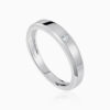 Silver Smooth Band Ring with Tiny Clear Stone Toursouvenirsmerch Elvarune Minimal Design