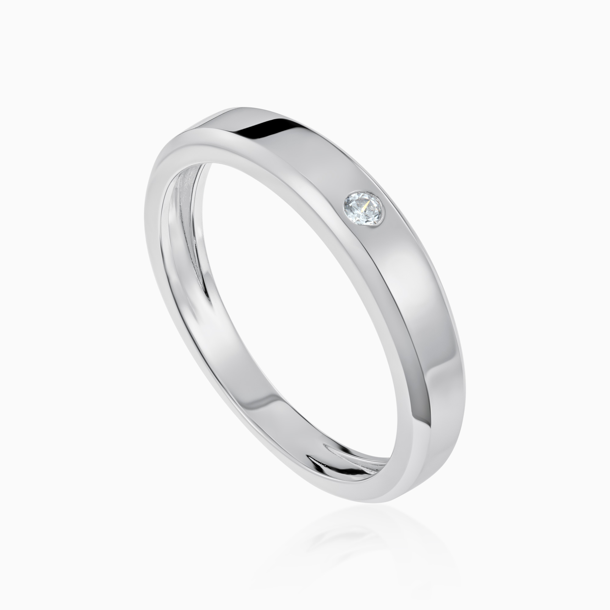 Silver Smooth Band Ring with Tiny Clear Stone Toursouvenirsmerch Elvarune Minimal Design 3 - Ringjoys Silver Smooth Band Ring with Tiny Clear Stone Toursouvenirsmerch Elvarune Minimal Design