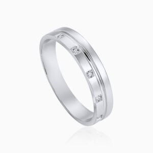 Silver Triple Stone Band Ring Toursouvenirsmerch Zelmora Geometric Inset Accent Sleek Design