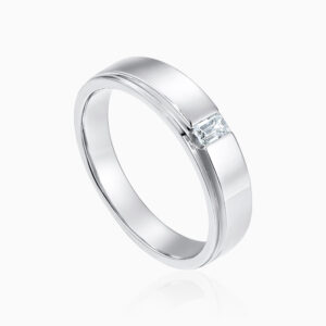 Silver Wide Band Ring Toursouvenirsmerch Quorvex Square Stone Center and Linear Groove