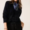 Black Toursouvenirsmerch Nivora Fuzzy Knit Sweater Bandana Detail Long Sleeve Cozy Casual Style 2 - Ringjoys