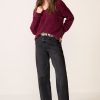 Burgundy Toursouvenirsmerch Veloura Soft Knit Sweater Relaxed Long Sleeve Cozy Casual Pullover Design 1 - Ringjoys