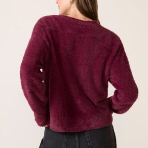 Burgundy Toursouvenirsmerch Veloura Soft Knit Sweater Relaxed Long Sleeve Cozy Casual Pullover Design 7 - Ringjoys Burgundy Toursouvenirsmerch Veloura Soft Knit Sweater Relaxed Long Sleeve Cozy Casual Pullover Design 3 - Ringjoys