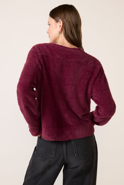 Burgundy Toursouvenirsmerch Veloura Soft Knit Sweater Relaxed Long Sleeve Cozy Casual Pullover Design 5 - Ringjoys Burgundy Toursouvenirsmerch Veloura Soft Knit Sweater Relaxed Long Sleeve Cozy Casual Pullover Design - Image 3