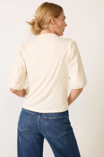 Ivory Toursouvenirsmerch Valyra Button Front Puff Sleeve Blouse Elegant Minimal Casual Wear Top 5 - Ringjoys Ivory Toursouvenirsmerch Valyra Button Front Puff Sleeve Blouse Elegant Minimal Casual Wear Top - Image 3