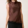 Mocha Toursouvenirsmerch Elvara Satin Sleeveless Lace Hem Blouse Minimal Chic Everyday Top 2 - Ringjoys Mocha Toursouvenirsmerch Elvara Satin Sleeveless Lace Hem Blouse Minimal Chic Everyday Top 1 - Ringjoys