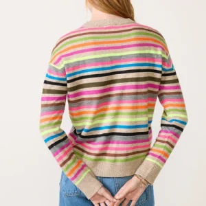 Multicolor Toursouvenirsmerch Luviora Striped Knit Sweater Vibrant Long Sleeve Casual Cozy Pullover Style 3 - Ringjoys