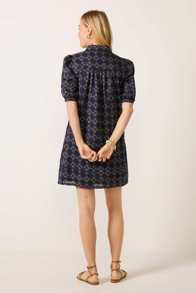 Navy Toursouvenirsmerch Luviora Geometric Print Collared Mini Dress Puff Sleeve Elegant Wear 5 - Ringjoys Navy Toursouvenirsmerch Luviora Geometric Print Collared Mini Dress Puff Sleeve Elegant Wear - Image 3