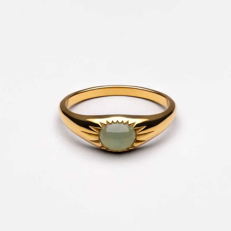 Toursouvenirsmerch Gold Velmora Green Stone Sunburst Ring with Avenyx Vintage Oval Gemstone Accent Design 2 - Ringjoys Toursouvenirsmerch Gold Velmora Green Stone Sunburst Ring with Avenyx Vintage Oval Gemstone Accent Design
